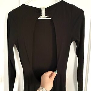 GUESS Backless Open Back Long Sleeve Maxi Dress Great Halloween Costume